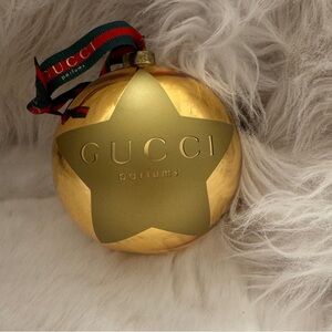 Gucci Parfums Gold Christmas Ball Tree Ornament: Collectible: Brand New